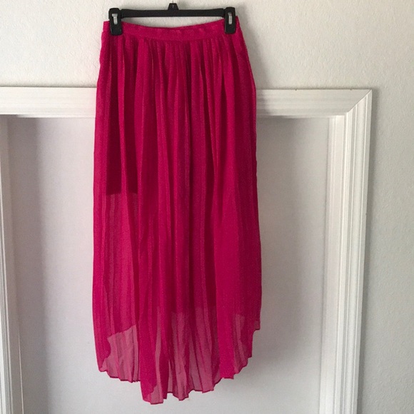 Hot Pink High Low Skirt - Picture 2 of 3